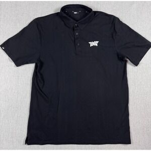 PXG Parsons Xtreme Golf Polo Mens L Large Black Luxury Cotton Blend Textured